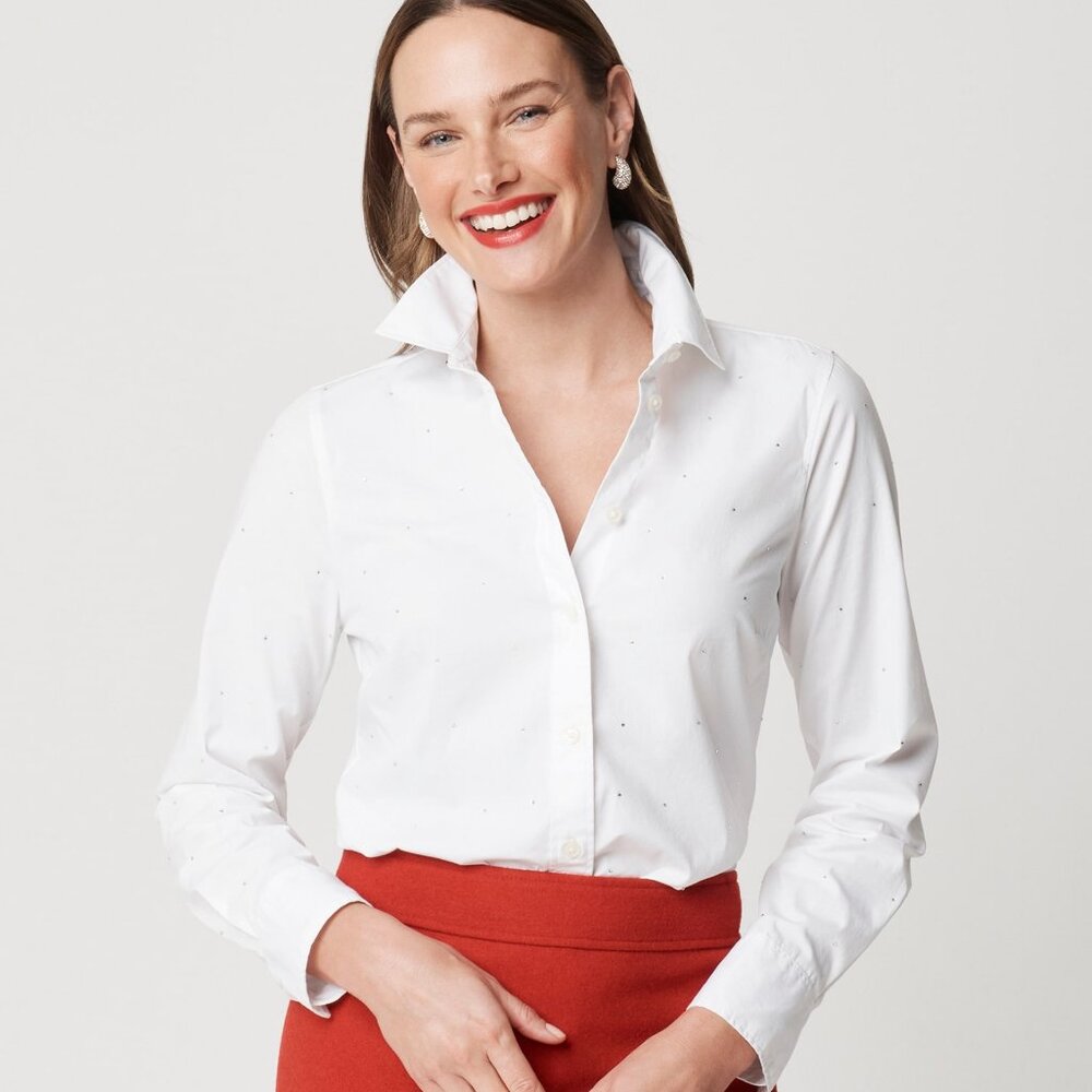 J.Crew Embellished Button-Up Shirt Size XXS NWT